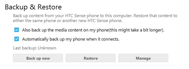 بکاپ گرفتن HTC